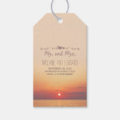 Strand Zonsondergang Bruiloft Cadeaulabel (Voorkant)
