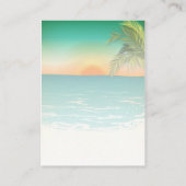 Strand Zonsondergang Bruiloft RSVP Informatiekaartje (Achterkant)