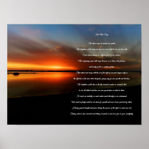 Strand zonsondergang De nieuwe dag Poster