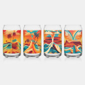 Strand zonsondergang Drinkware Set Blikvorm Glas (Links)