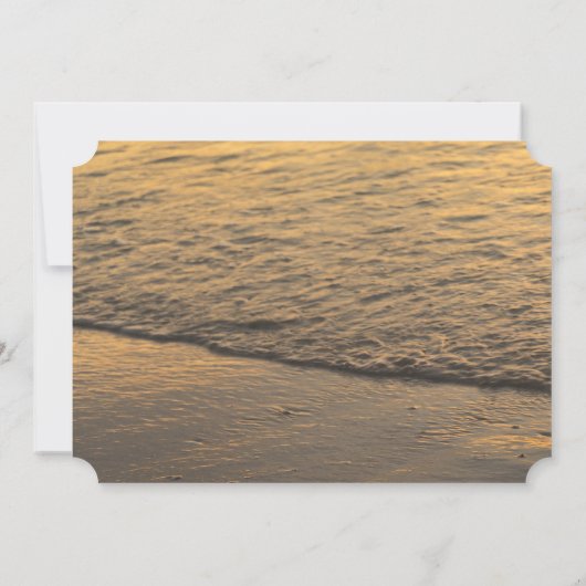 Strand Zonsondergang, Lichtslingers Schelp RSVP Kaart (Achterkant)