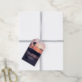 Strand Zonsondergang Palmen Bruiloft Cadeaulabel (Met Touw)