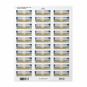Strand,Zonsondergang,Palmen, Schelpen Etiket (Full Sheet)