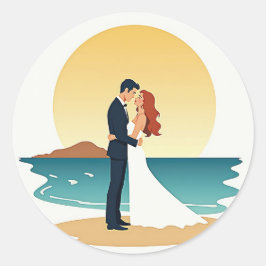 Strand Zonsondergang Romantiek Sticker