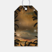 Strand Zonsondergang String Lights Palmen Bruiloft Cadeaulabel (Achterkant)