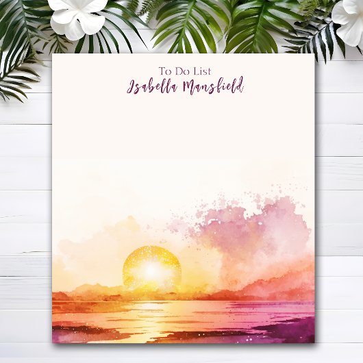  strand & zonsondergang thema "te doen lijst" notitieblok