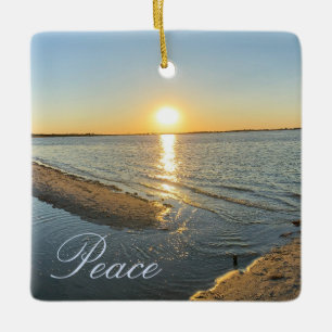 Strand Zonsondergang Vrede Ornament Bord