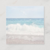 Strand Zonsondergang Zee Bruiloft Scan Code RSVP Informatiekaartje (Achterkant)