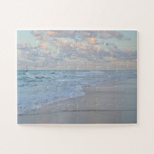 Strand Zonsopgang Calm Ocean Waters Artistieke kun Legpuzzel (Horizontaal)