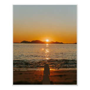 Strand Zonsopgang Zonsondergang Oceaan Golven Perfect Poster
