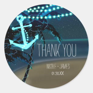 Strandanker & Palmbomen Trouwplezier Stickers