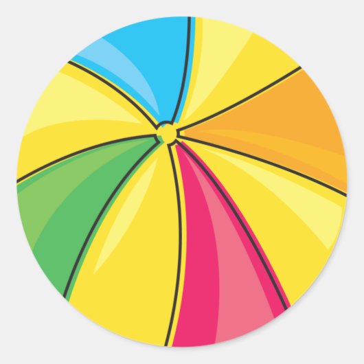 strandbal ronde sticker (Voorkant)