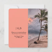 Strandbestemming Aangepaste bruiloft uitnodiging (Achterkant)