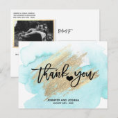 STRANDBESTEMMING Aqua Wedding Dank u | FOTO Briefkaart (Voorkant / Achterkant)