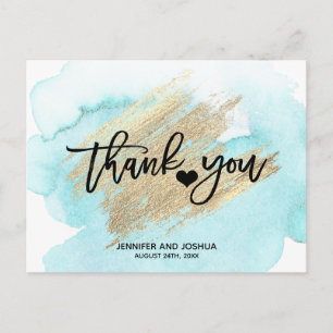STRANDBESTEMMING Aqua Wedding Dank u   FOTO Briefkaart