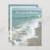 Strandbestemming bruiloft uitnodiging, schuimend S Kaart (Voorkant / Achterkant)