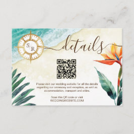 Strandbestemming Paspoort Kompas QR code Details Informatiekaartje