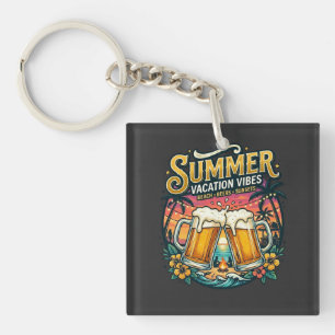 Strandbiertjes en zonsondergangen - zomer vakantie sleutelhanger