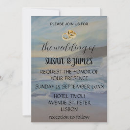 Strandblauwe zonsondergang kaart