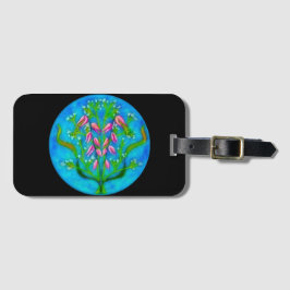 Strandbloemen Acryl Schilderen Bagagelabel