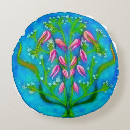 Strandbloemen Acryl Schilderen Rond Kussen