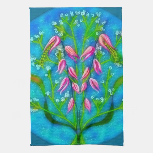 Strandbloemen Acryl Schilderen Theedoek (Verticaal)