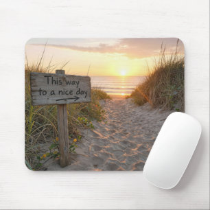 Strandbord bij zonsopgang muismat