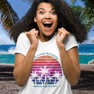 Strandbruiloft bijpassend bruidsfeest bruidsmeisje t-shirt