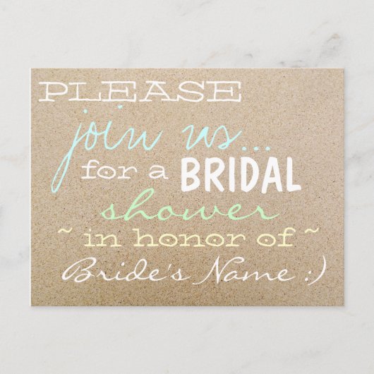 Strandbruiloft / Bruidsdouche Uitnodigingen in Zan (Voorkant)