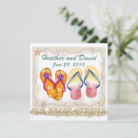 Strandbruiloft Dank u - SRF Bedankkaart (Staand voorkant)