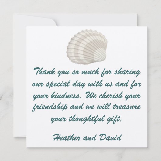 Strandbruiloft Dank u - SRF Bedankkaart (Achterkant)