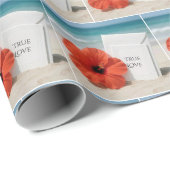 Strandbruiloft formele uitnodiging in zand cadeaupapier (Rol Hoek)