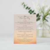 Strandbruiloft Insteekkaart "onze grote dag" Informatiekaartje (Staand voorkant)
