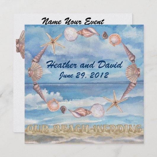 Strandbruiloft Kaart (Voorkant / Achterkant)