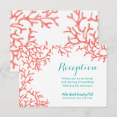 Strandbruiloft Koraalrif Receptie Kaart (Voorkant / Achterkant)