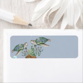 Strandbruiloft met zeeschildpadden etiket (Insitu)