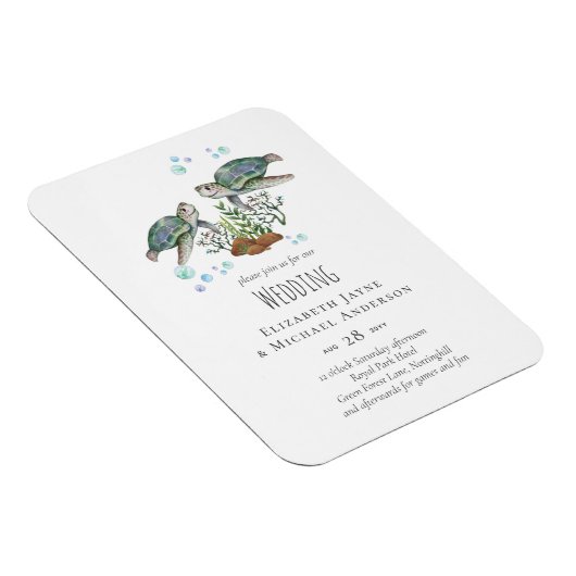 Strandbruiloft met zeeschildpadden magneet (Rechterzijde)