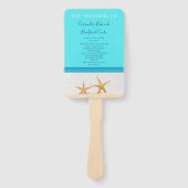  Strandbruiloft met zeester ceremonieprogramma han Handwaaier (Voorkant)