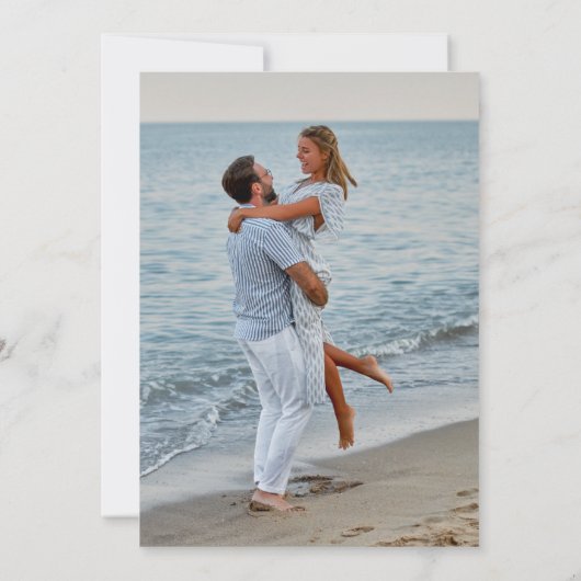 Strandbruiloft Monogram Foto Opslaan van de Datum Save The Date (Achterkant)