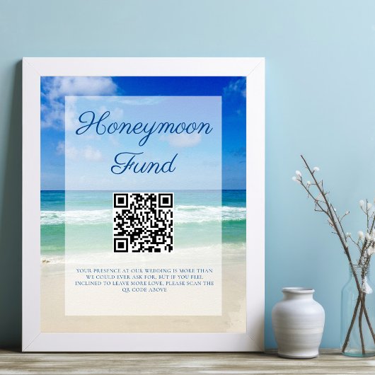 Strandbruiloft Oceaan Golven Foto Honeymoon Fonds Poster