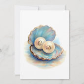 Strandbruiloft parels Shell Elegant Ocean Theme Bedankkaart (Achterkant)