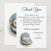 Strandbruiloft parels Shell Elegant Ocean Theme Bedankkaart (Voorkant / Achterkant)