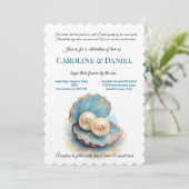 Strandbruiloft parels Shell Elegant Ocean Theme Kaart (Staand voorkant)