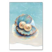 Strandbruiloft parels Shell Elegant Ocean Theme Kaart (Achterkant)