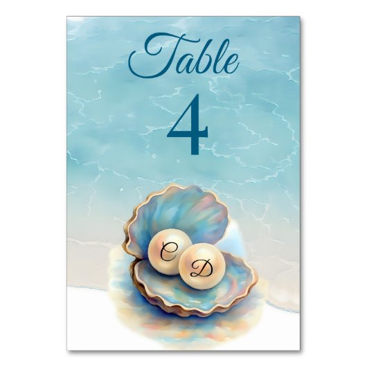 Strandbruiloft parels Shell Elegant Ocean Theme Kaart (Voorkant)