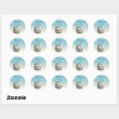 Strandbruiloft parels Shell Elegant Ocean Theme Ronde Sticker (Vel)