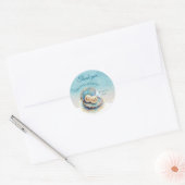 Strandbruiloft parels Shell Elegant Ocean Theme Ronde Sticker (Envelop)