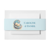 Strandbruiloft parels Shell Elegant Ocean Theme Uitnodigingen Wikkel (Voorkant Voorbeeld)