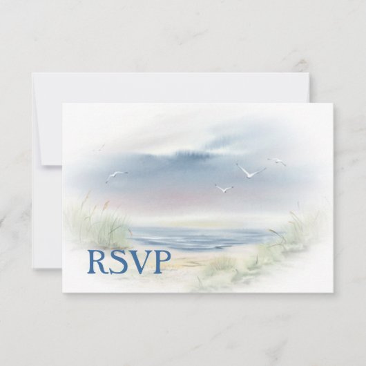Strandbruiloft RSVP uitnodiging (Voorkant)