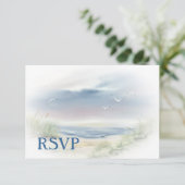 Strandbruiloft RSVP uitnodiging (Staand voorkant)